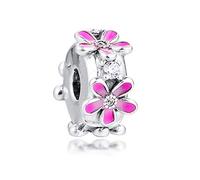PANDOCCI 2020 Frühling Rosa Gänseblümchen Blumen Clip Perle 925 Silber DIY Passt für Original Pandora Armbänder Charme Modeschmuck