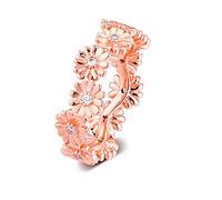 PANDOCCI 2020 Frühling Rose Funkelnde Gänseblümchen Blume Kronenring für Frauen 925 Silber DIY Passend für Original Pandora Armbänder Charme Modeschmuck (58#)