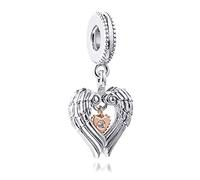 PANDOCCI 2021 Valentinstagsgeschenk Engelsflügel & Herz Baumeln 925 Silber DIY passt für Original Pandora Armbänder Charm Modeschmuck