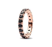 PANDORA 14k Rose gold-plated unique metal blend Man-made crystal Black 180050C02