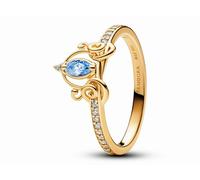 Pandora 163059C01-52 - Disney Cinderellas Kutsche Ring - Gelbgold verg. - Zirkonia Blau - Gr. 52