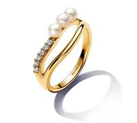 Pandora 163258C01 Damenring mit Süßwasser-Zuchtperlen Goldfarben 52/16.6