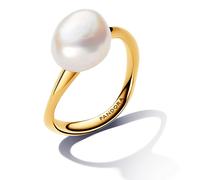 Pandora ESSENCE 163293C01-56 barocke Süßwasserzuchtperle Ring - Gelbgold verg. - Zuchtperle Weiß - Gr. 56