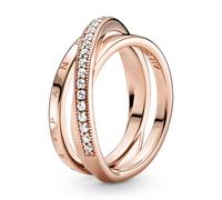 Pandora - Ring - Crossover Pavé Triple Band - Silber - Roségold - 189057C01-52 - Gr. 52