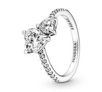 Pandora 191198C01 Silberring für Damen Funkelnde Herzen Solitär 50/15.9