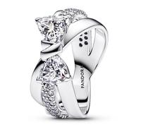 Pandora 193553C01 Damenring Funkelnde Schleife Überkreuzt Silber 60/19.1