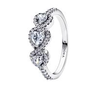 Pandora 194413C01 Damenring Silber Halo Herz Trilogie 50/15.9