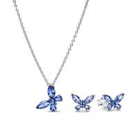 Pandora 21126 Damen-Geschenkset Kette und Ohrstecker Schmetterling Blau