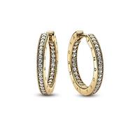 Pandora Schmuck 262738C01 Damen-Creolen Ohrringe Logo & Pavé Goldfarben