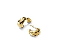 Pandora Creolen-Ohrringe Essence – gewellte, 14 Karat vergoldetes Sterling Silber 263873C00