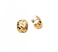 Pandora Ohrringe ESSENCE 263879C00 – gewellte, breite – Gelbgold Vergoldung