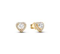 Pandora 268427C01 - Funkelndes Erhabenes Herz Ohrringe - Gelbgold verg. - Zirkonia klar