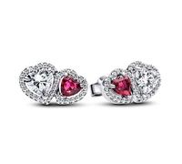Pandora Damen-Ohrstecker Halo Herzen Silber Ohrringe 293633C01