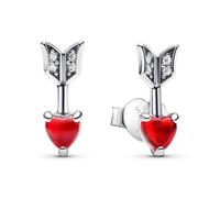 Pandora Damen-Ohrringe Pfeil und Muranoglasherz Silber Ohrstecker 293668C01