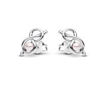 Pandora 293761C01 Ohrringe - Unendlichkeit - Infinity Knoten Ohrstecker - Sterling Silber - Steinmix Pink