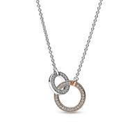 Pandora Schmuck 382778C01-45 Damen-Collier Zweifarbige Verschlungene Kreise