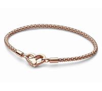 Pandora 582731C00-21 Nieten-Armband - Herzverschluss - Roségold Vergoldung - 21 cm
