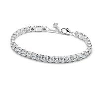 PANDORA Timeless Funkelndes aussdrucksstarkes Tennisarmband aus Sterling Silber mit künstlichen Kristallen, Größe: 16 cm, 593539C01-16
