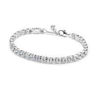 PANDORA Timeless Funkelndes aussdrucksstarkes Tennisarmband aus Sterling Silber mit künstlichen Kristallen, Größe: 18 cm, 593539C01-18