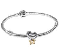 Pandora 68598 Damenarmband Geschenkset Glücksstern und Herz 18 cm