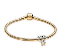 Pandora 68610 Damen-Armband Glücksstern und Herz Goldfarben Starter-Set 18 cm