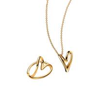 Pandora 68639 Damen-Geschenkset Halskette und Ring Herz Goldfarben 52/16.6