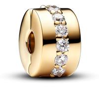 PANDORA Clip-Charm 761972C01 – Moments Anhänger Sterling Silber 14K vergoldet mit Zirkonia