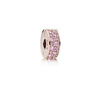 PANDORA 781817PCZ Rosafarbener Pavé-Glanz - Clip Charm - PANDORA Rose