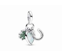 Pandora 792755C01 - Vierblättriges Kleeblatt, Herz & Hufeisen Dreifacher Charm-Anhänger - Sterling Silber - Steinmix BUNT