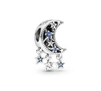Pandora 799643C01 Sterne und Mondsichel Charme | Sterlingsilber und Zirkonia, Schmuck für Damen, mit Geschenk-Box, kompatibel mit PANDORA Moments