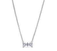 PANDORA Timeless Funkelnde Schleife Halskette aus Sterling Silber mit Zirkonia, Größe 45cm, 393509C01-45
