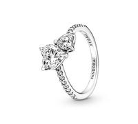 Pandora 191198C01-52 Doppel-Herz Funkelnder Ring - Sterling Silber Zirkonia - Gr. 52
