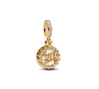 Pandora 763787C01 Charm - Happy Birthday Cake Geburtstagstorte - Gelbgold Vergoldung - Steinmix Weiß