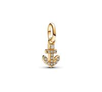 ME Mini-Charm-Anhänger Anker mit Zirkonia, vergoldet