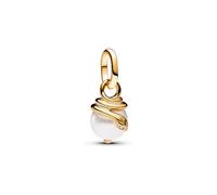 Pandora ME 763375C01 Schlangen Perlmutt Mini-Charm-Anhänger - Gelbgold verg. - Steinmix Weiß