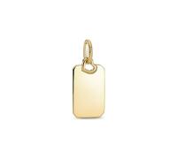 Pandora Anhänger Rectangle Tag 368611C00 – gravierbar, 14 Karat Gelbgold vergoldet