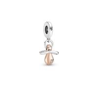 Pandora 781490C01 Baby-Schnuller Charm-Anhänger - Sterling Silber & Roségold Vergoldung Zirkonia