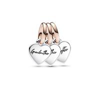 Pandora 782648C00 Familiengenerationen Herz-Charm-Anhänger - Sterling Silber + Roségold Verg.