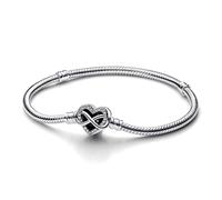 Pandora 592645C01-19 Schlangen-Armband - Unendlichkeits-Herzverschluss- 19 cm - Sterling Silber
