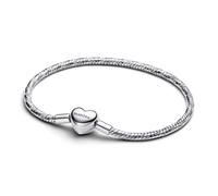 Pandora 594236C00-17 - Facettiertes Schlangen-Gliederarmband mit Herzverschluss - Sterling Silber - 17 cm