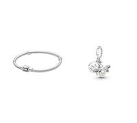 Pandora Armband 598816C00-17 Frau Silber Inschrift & Charm Anhänger Silber Glow in the Dark- Glühwürmchen 799352C01