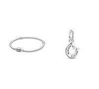 Pandora Armband 598816C00-17 Frau Silber Inschrift & Glückshufeisen Charm-Anhänger, Sterling-Silber799157C01