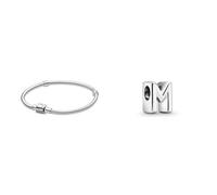 Pandora Armband 598816C00-17 Frau Silber Inschrift & Moments Buchstabe M - wendbares Alphabet-Charm