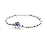 PANDORA Armband Blaue Scheibe Silber mit blauem Kristall 599288C01