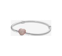 PANDORA 586292CZ-19 Armband Pavé-Herzverschluss PANDORA Rose, Silber 19 cm