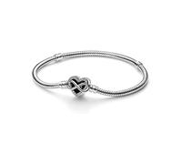 Pandora 592645C01-19 Schlangen-Armband - Unendlichkeits-Herzverschluss- 19 cm - Sterling Silber