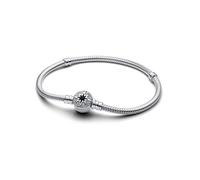 PANDORA Moments Schlangen-Gliederarmband mit Polarstern-Verschluss aus Sterling Silber mit Zirkonia, Kompatibel Moments Charms, Größe: 17 cm, 593584C01-17