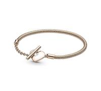 Pandora Armband Moments 589285C00 14k rosévergoldet T-Verschluss gravierbares Herz 19 cm