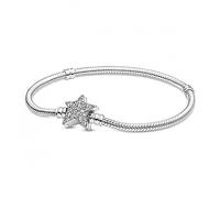 Pandora Armband 599639C01-17 - Stern Verschluss - Schlangenkette Armband - Sterling Silber - Zirkonia - klar - 17 cm