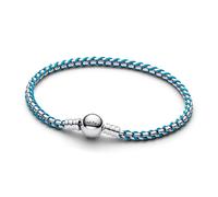 Pandora 593816C01-18 - blaue Kordel Schlangen-Gliederarmband - Sterling Silber - 18 cm